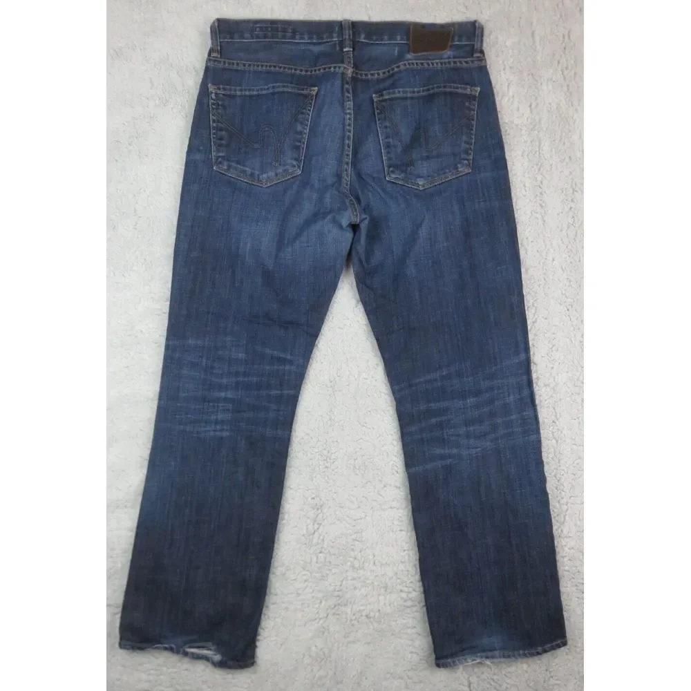 Mens Citizen‎ Of Humanity Blue Jeans Evans Size 33 Made In USA Y2K Straight VTG